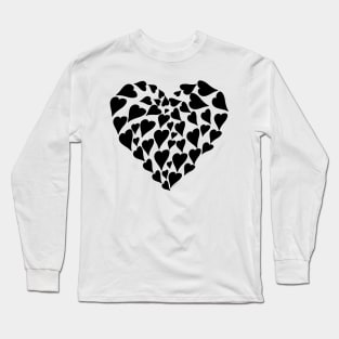 Modern Flowing Hearts in Heart Design Long Sleeve T-Shirt